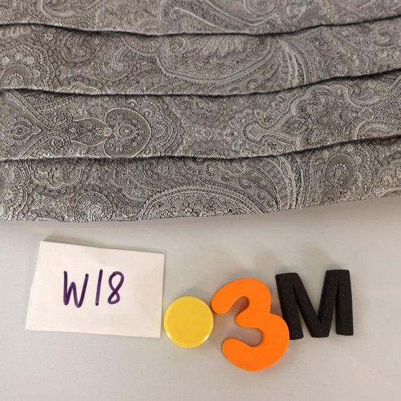 Cummerbund Mens Gray White Tuxedo Belt OS Paisley Elastic Pleated‎ Gold Buckle - Picture 10 of 10